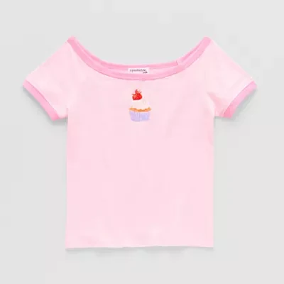 Eyeshadow Big Girls Scoop Neck Short Sleeve Graphic T-Shirt
