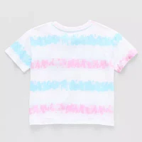Disney Collection Little & Big Girls Crew Neck Short Sleeve Lilo Stitch Graphic T-Shirt