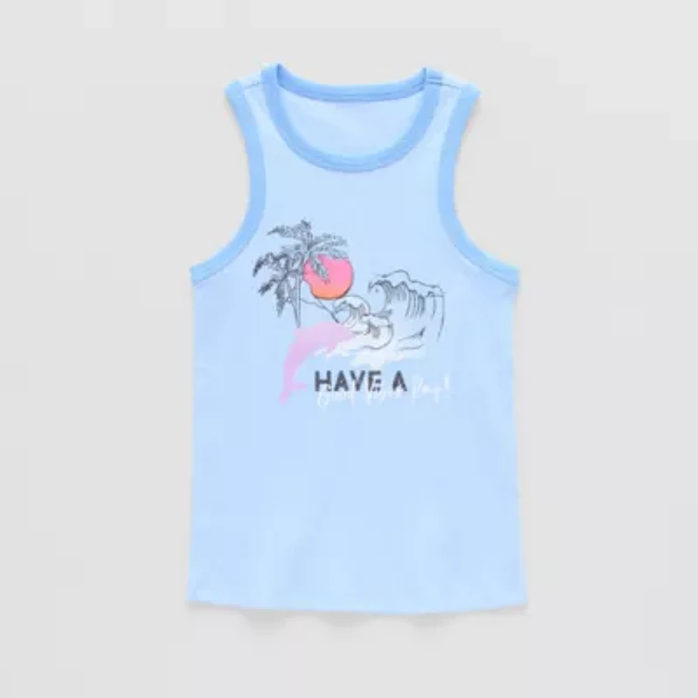 Thereabouts Little & Big Girls Round Neck Tank Top