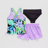 ZeroXposur Big Girls Floral 3pc Tankini Set