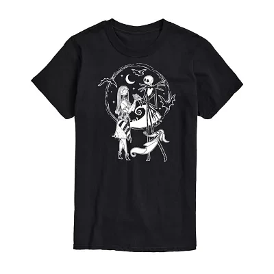 Big and Tall Mens Crew Neck Short Sleeve Regular Fit Nightmare Before Christmas Graphic T-Shirt