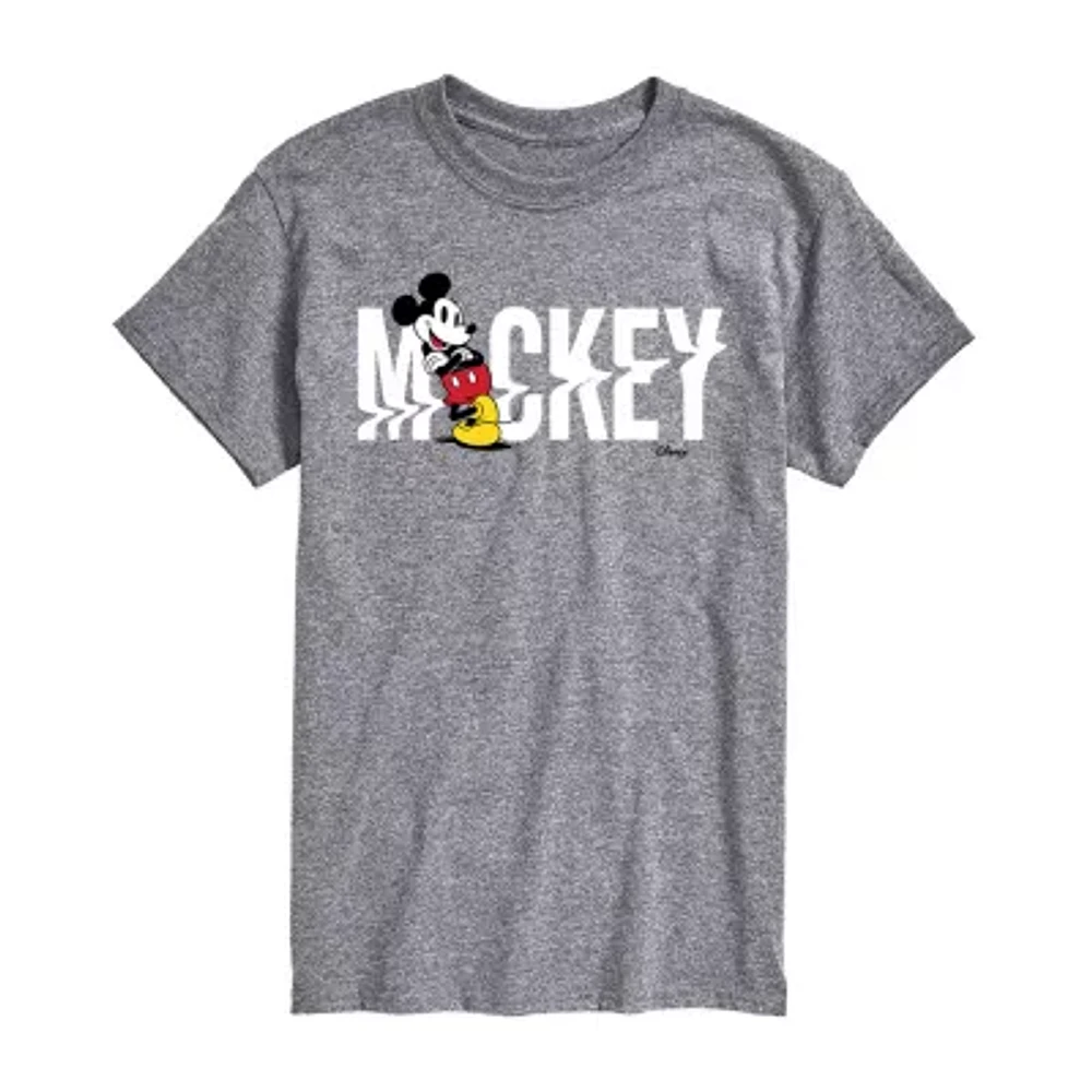 Big and Tall Mens Crew Neck Short Sleeve Regular Fit Mickey Mouse Graphic T-Shirt