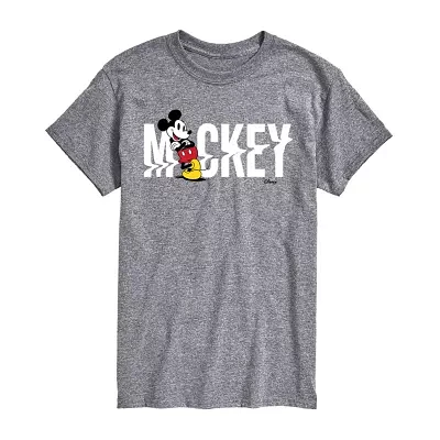 Big and Tall Mens Crew Neck Short Sleeve Regular Fit Mickey Mouse Graphic T-Shirt