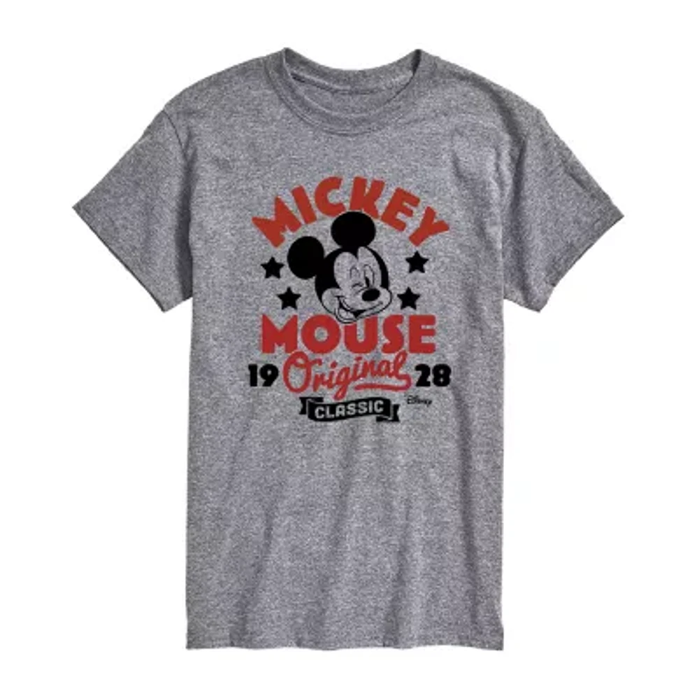 Big and Tall Mens Crew Neck Short Sleeve Regular Fit Mickey Mouse Graphic T-Shirt