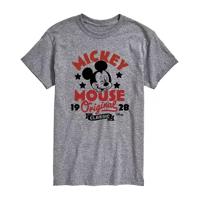 Big and Tall Mens Crew Neck Short Sleeve Regular Fit Mickey Mouse Graphic T-Shirt