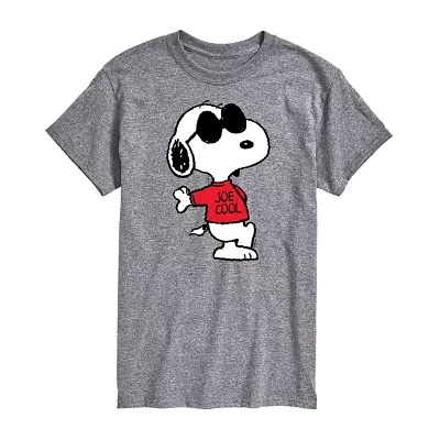 Big and Tall Mens Crew Neck Short Sleeve Regular Fit Peanuts Graphic T-Shirt