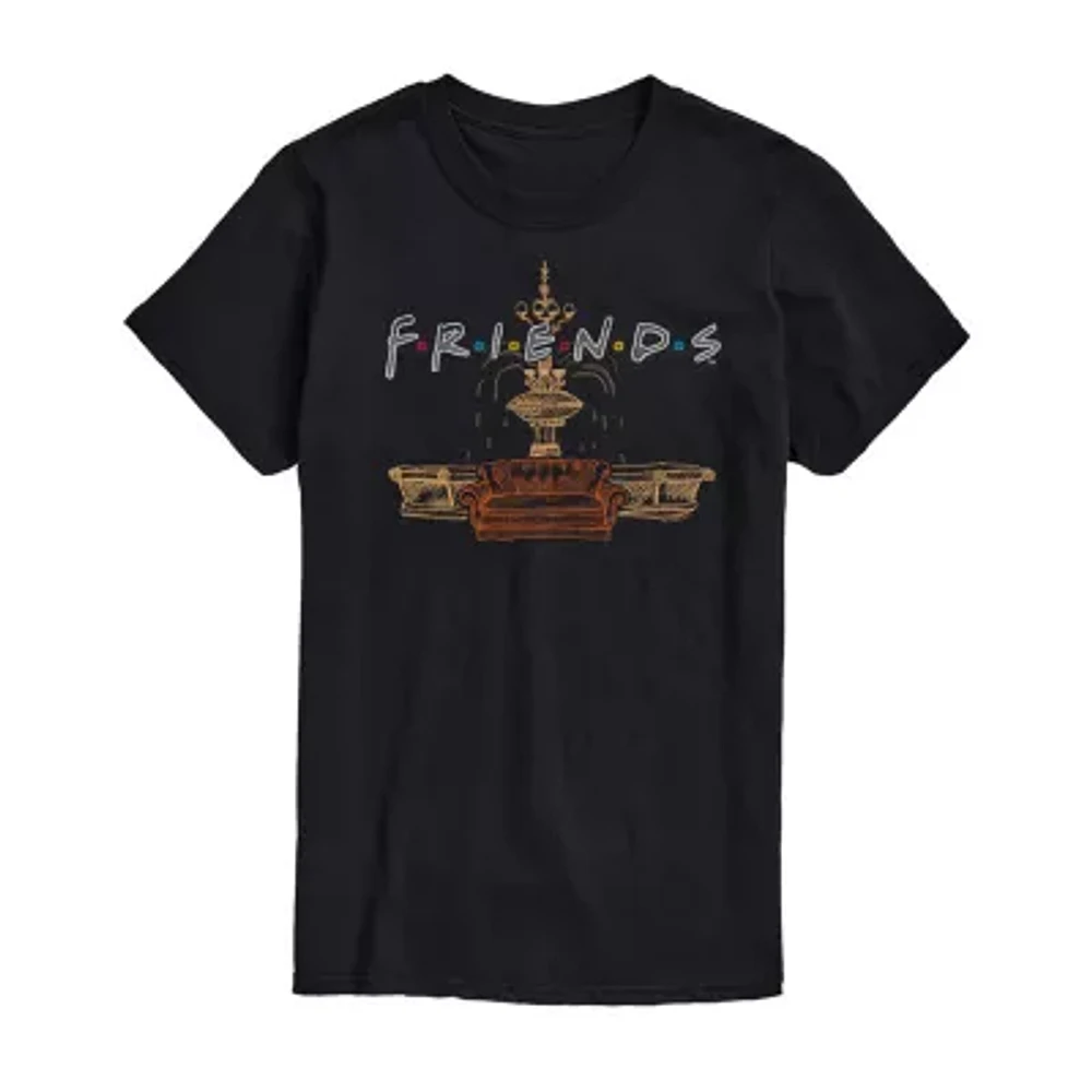 Big and Tall Mens Crew Neck Short Sleeve Regular Fit Friends Graphic T-Shirt
