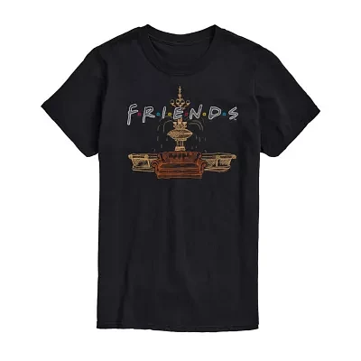Big and Tall Mens Crew Neck Short Sleeve Regular Fit Friends Graphic T-Shirt