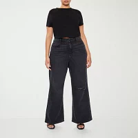 Forever 21 Womens Juniors Plus Crew Neck Short Sleeve T-Shirt
