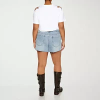 Forever 21 Womens High Rise Denim Short-Juniors Plus