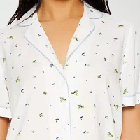 Forever 21 Womens Juniors Short Sleeve 2-pc. Shorts Pajama Set