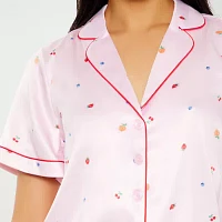 Forever 21 Womens Juniors Short Sleeve 2-pc. Shorts Pajama Set