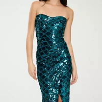 Forever 21 Womens Sequin Jacquard Midi Maxi Dress Juniors