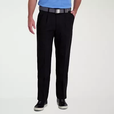 Haggar Cool Right Performance Flex Mens Classic Fit Pleated Front Pant