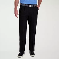Haggar Cool Right Performance Flex Mens Classic Fit Pleated Front Pant