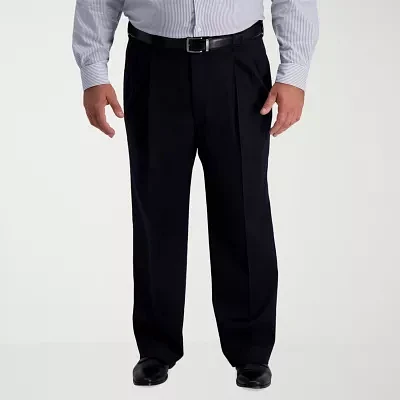Haggar® Mens Iron Free Big and Tall Classic Fit Pleated Khaki Pant