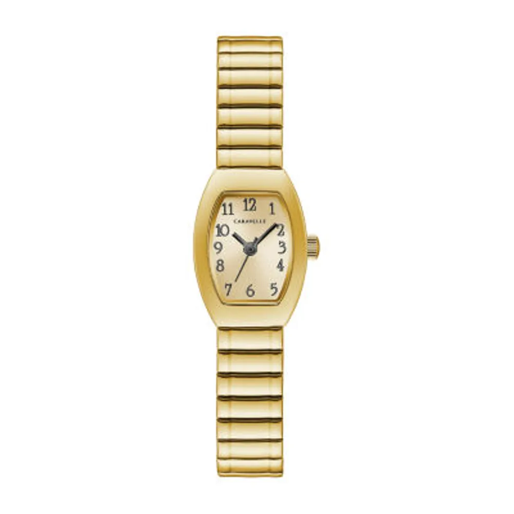 Caravelle Designed By Bulova Womens Gold Tone Stainless Steel Expansion Watch 44l261