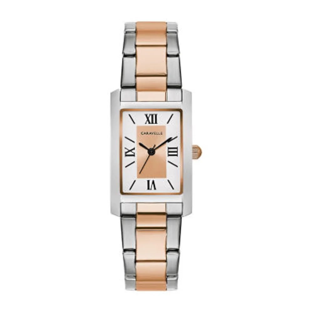Caravelle Designed By Bulova Womens Two Tone Stainless Steel Bracelet Watch 45l187