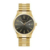 Caravelle Designed By Bulova Mens Gold Tone Stainless Steel Expansion Watch 44b126