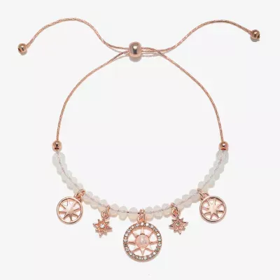 Bijoux Bar Delicates Rose Tone Link Charm Bracelet