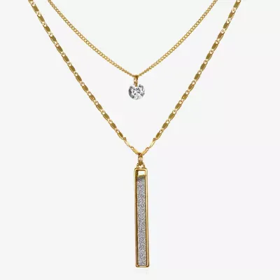 Delicates by Bijoux Bar Gold Tone 30 Inch Bar Strand Necklace