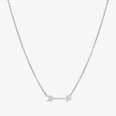 Silver Treasures Sterling Silver 16 Inch Cable Arrow Pendant Necklace