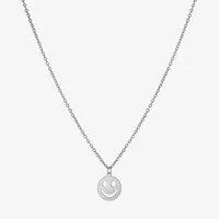 Silver Treasures Smiley Face Womens Sterling Silver Pendant Necklaces