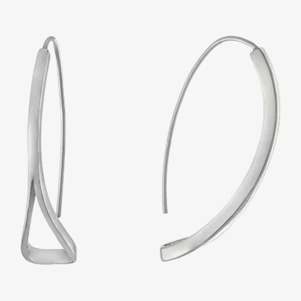 Silver Reflections Womens Pure Silver Over Brass Drop Earrings