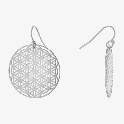 Pure Silver Over Brass Round Drop Earrings