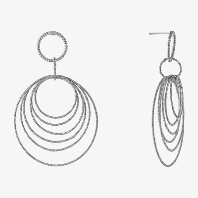 Silver Reflections Pure Silver Over Brass Round Drop Earrings