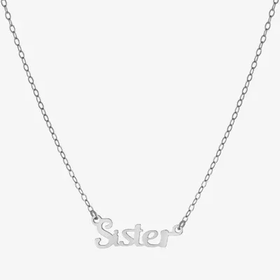 Silver Treasures Sister Sterling Silver 16 Inch Cable Pendant Necklace