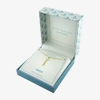 Silver Treasures Faith 14K Gold Over Silver 16 Inch Cable Pendant Necklace