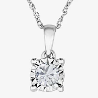 TruMiracle® 1/7 CT. Round Natural Diamond 10K White Gold Pendant Necklace