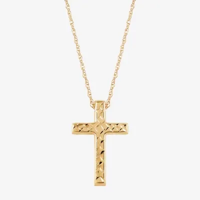 Religious Jewelry Womens 10K Gold Cross Pendant Necklace