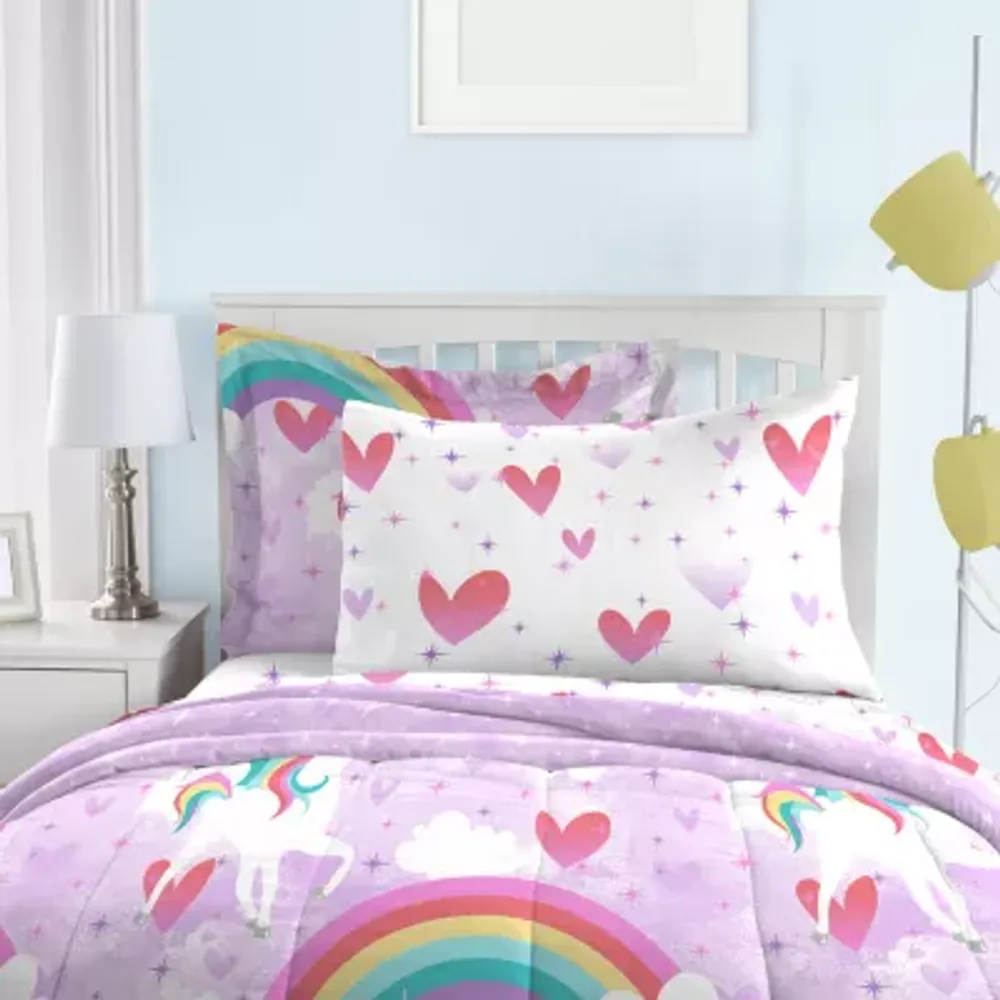 Dream Factory Unicorn Rainbow 5-pc. Complete Bedding Set with Sheets