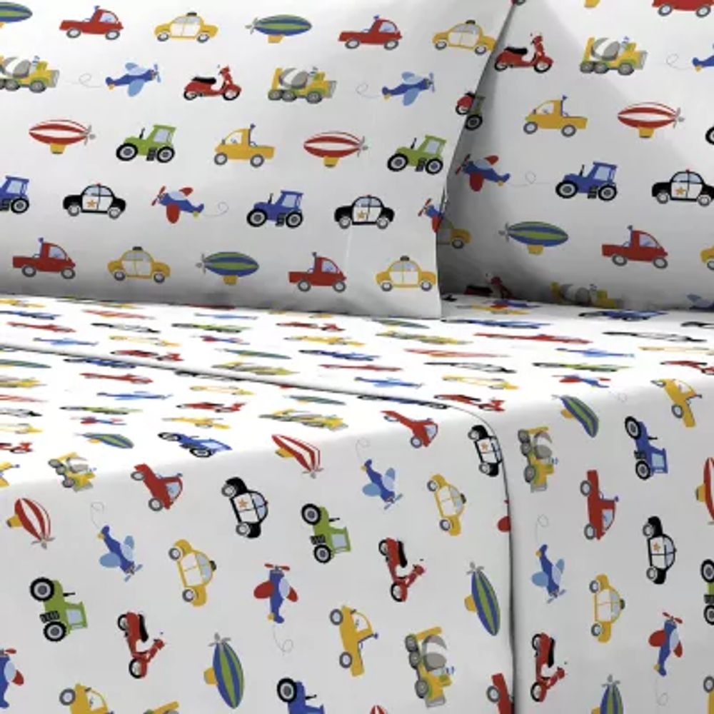 Dream Factory Trains Trucks Sheet Set