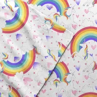 Dream Factory Unicorn Rainbow Sheet Set