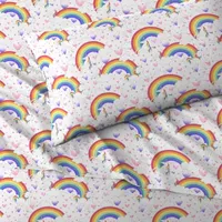 Dream Factory Unicorn Rainbow Sheet Set