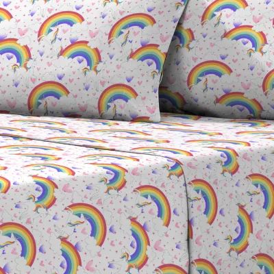 Dream Factory Unicorn Rainbow Sheet Set