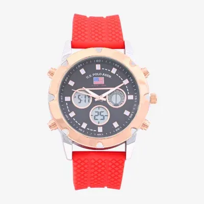 U.S. Polo Assn. Mens Red Strap Watch Us9800jc