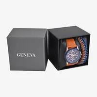 Geneva Mens Brown 2-pc. Watch Boxed Set Mac7075jc