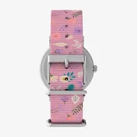 Timex Weekender 38mm Watch - Pink Strap  White Dial Silver-Tone Case Peanuts Womens Multicolor Strap Watch Tw2v77800jt