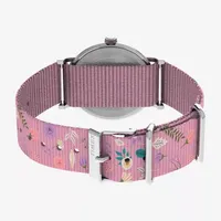 Timex Weekender 38mm Watch - Pink Strap  White Dial Silver-Tone Case Peanuts Womens Multicolor Strap Watch Tw2v77800jt