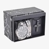 Lord'S Prayer Mens Two Tone 3-pc. Watch Boxed Set Mac7111jc