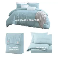 Swift Home Chic Moselle 100% Cotton Ruffle & Waffle Weave Duvet Cover Set
