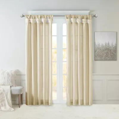 Madison Park Natalie Twisted Tab Light-Filtering Top Single Curtain Panel