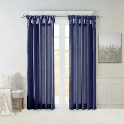 Madison Park Natalie Twisted Tab Light-Filtering Top Single Curtain Panel