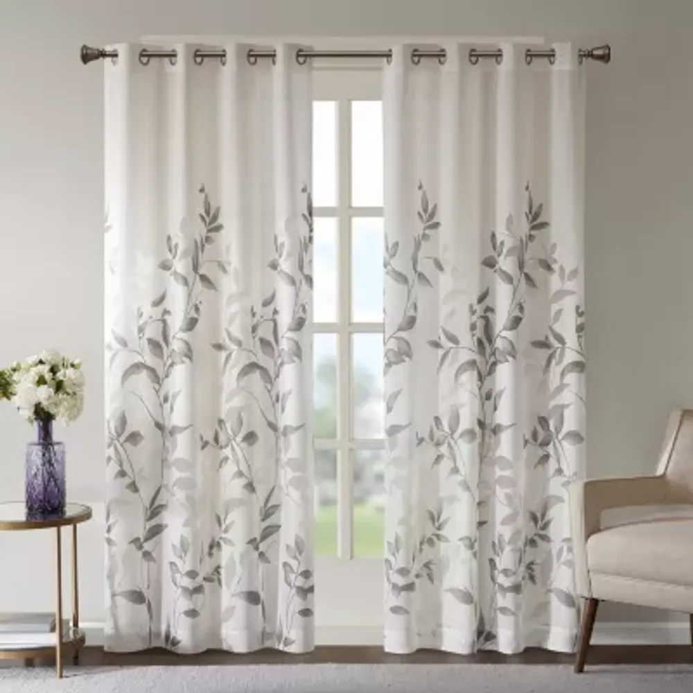 Madison Park Vera Sheer Grommet Top Single Curtain Panel