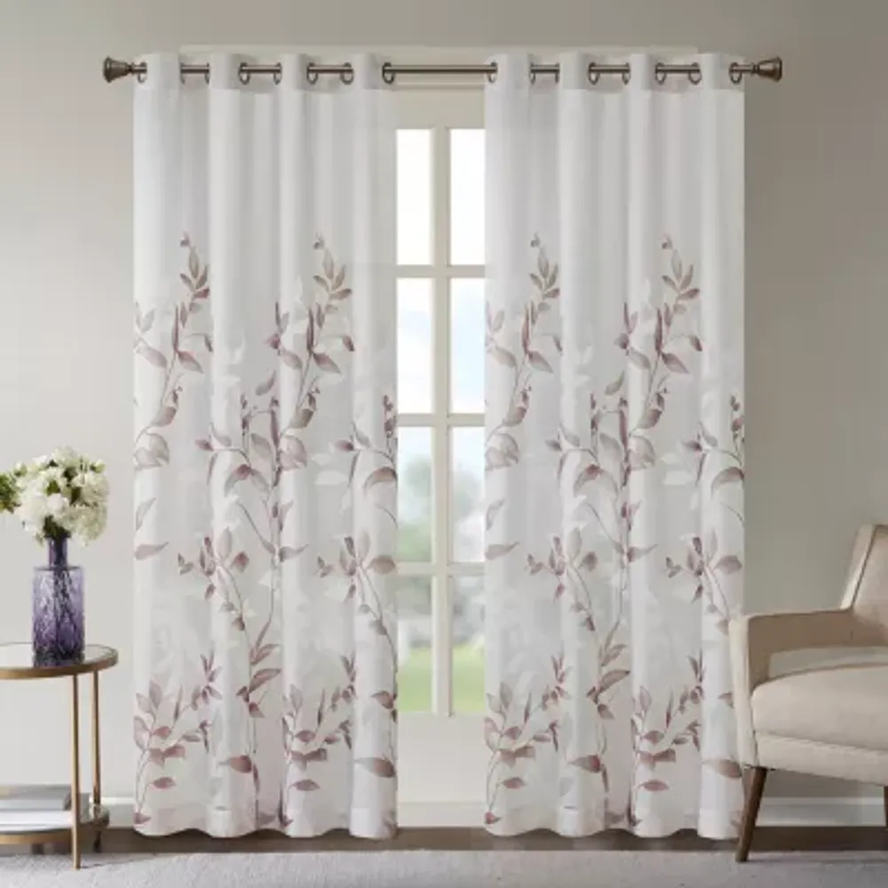 Madison Park Vera Sheer Grommet Top Single Curtain Panel