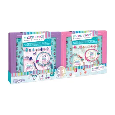 Make It Real Halo Charms 2-In-1 True Blue & Think Pink DIY Jewelry Kit
